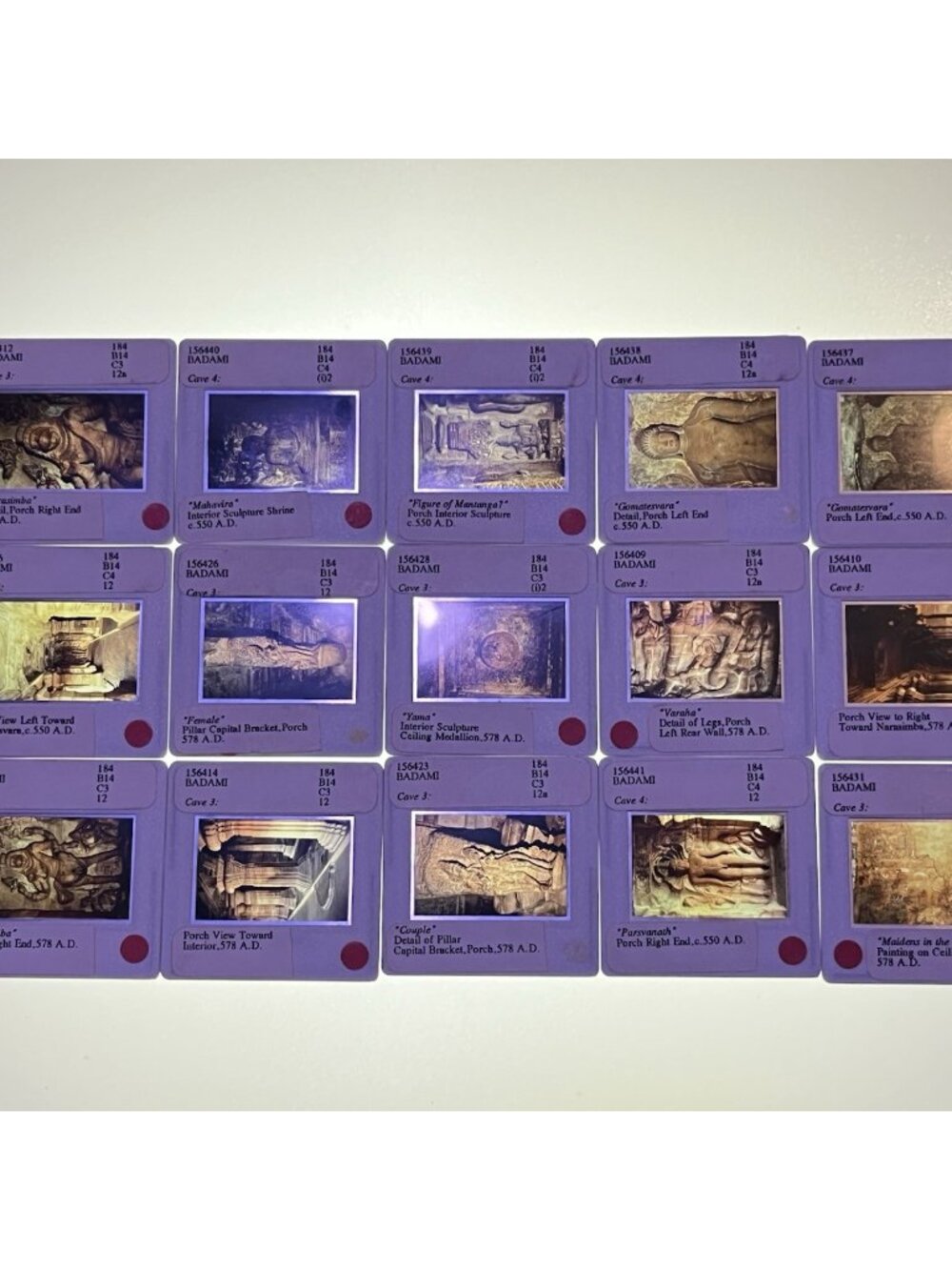 15 Vintage Badami Caves Ancient India UCI Visual Resources Coll 35mm Slides (C)
